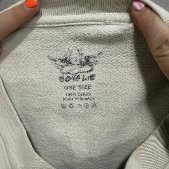 Boys Lie Sweatshirt womens One Size Graphic Crewneck If You Love Me Let Me Go - Picture 12 of 13